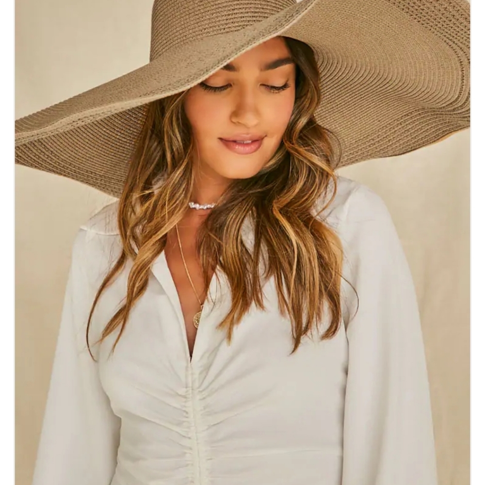Oversized straw hat